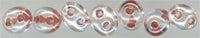 twn-0016 Czech Twin Bead - Colorlined Peach (tube)