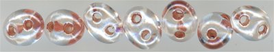 twn-0016 Czech Twin Bead - Colorlined Peach (tube)